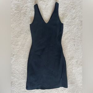 Gentle Fawn Black Ribbed Midi Dress